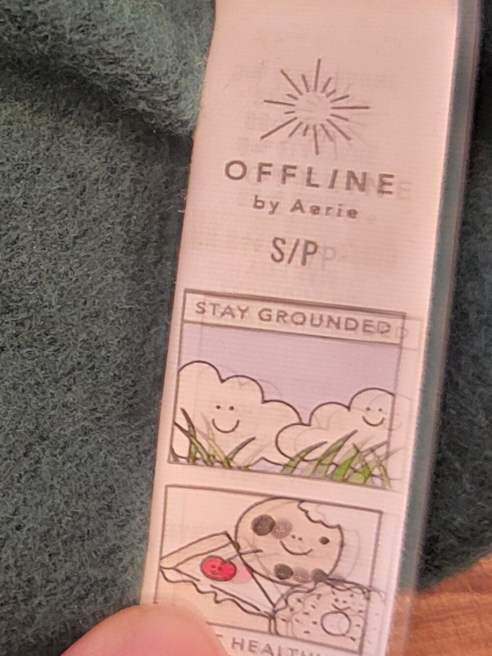 Offline by Aerie Green Round Hem Boxy Relaxed Fit Turtle Neck Fleece Top - Picture 10 of 12